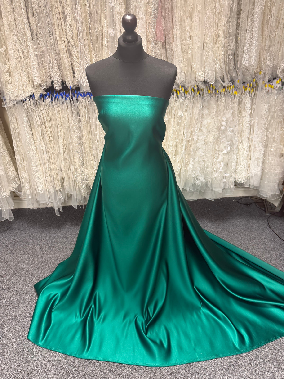 Green Polyester Duchess Satin - Contessa