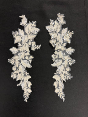 Ivory Beaded Lace Appliques - MT4009