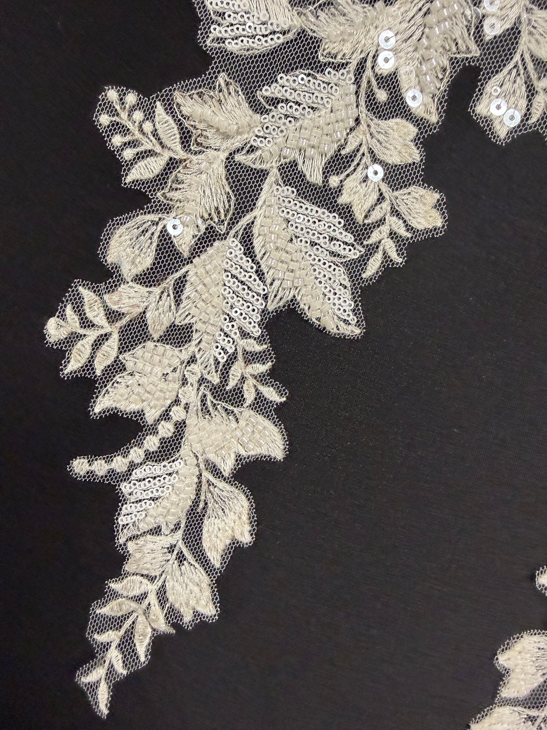 Ivory Beaded Lace Appliques - MT4009