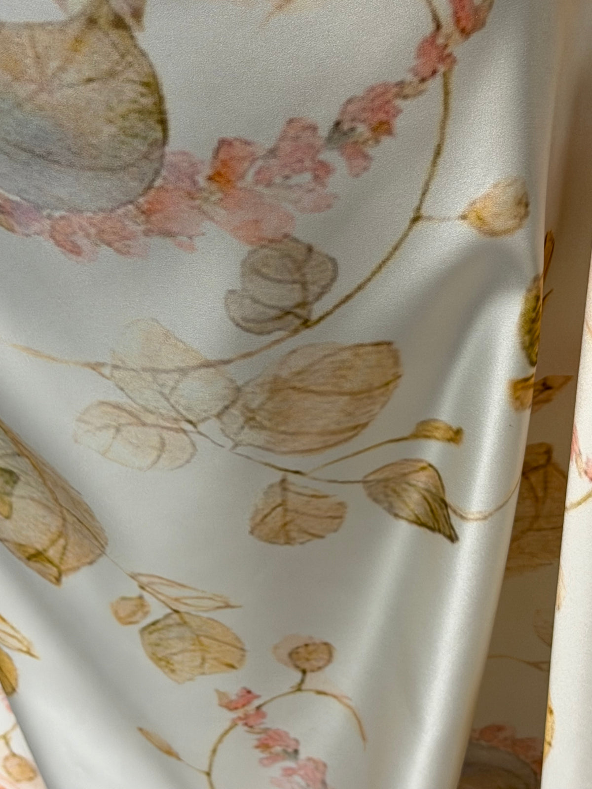 Ivory/Multi Printed Satin - PR1003