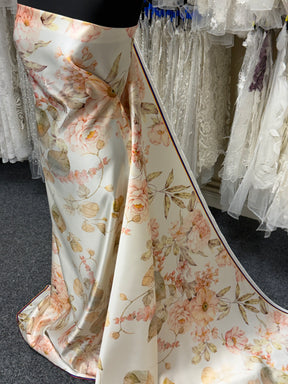 Ivory/Multi Printed Satin - PR1003