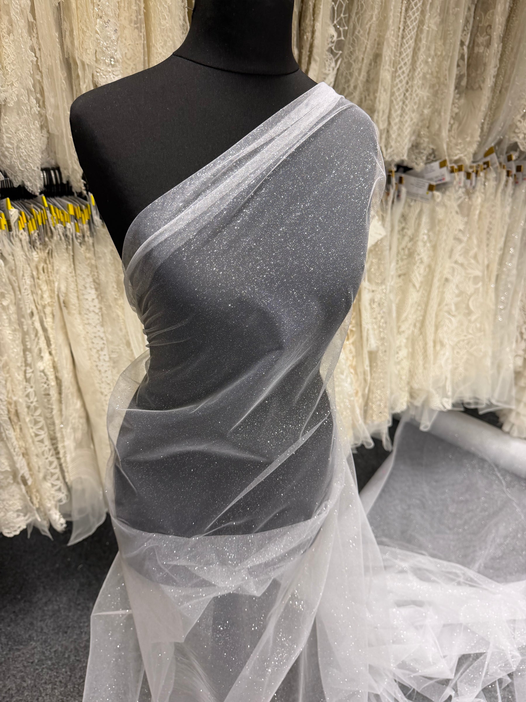 White with Silver Glitter Tulle - P15