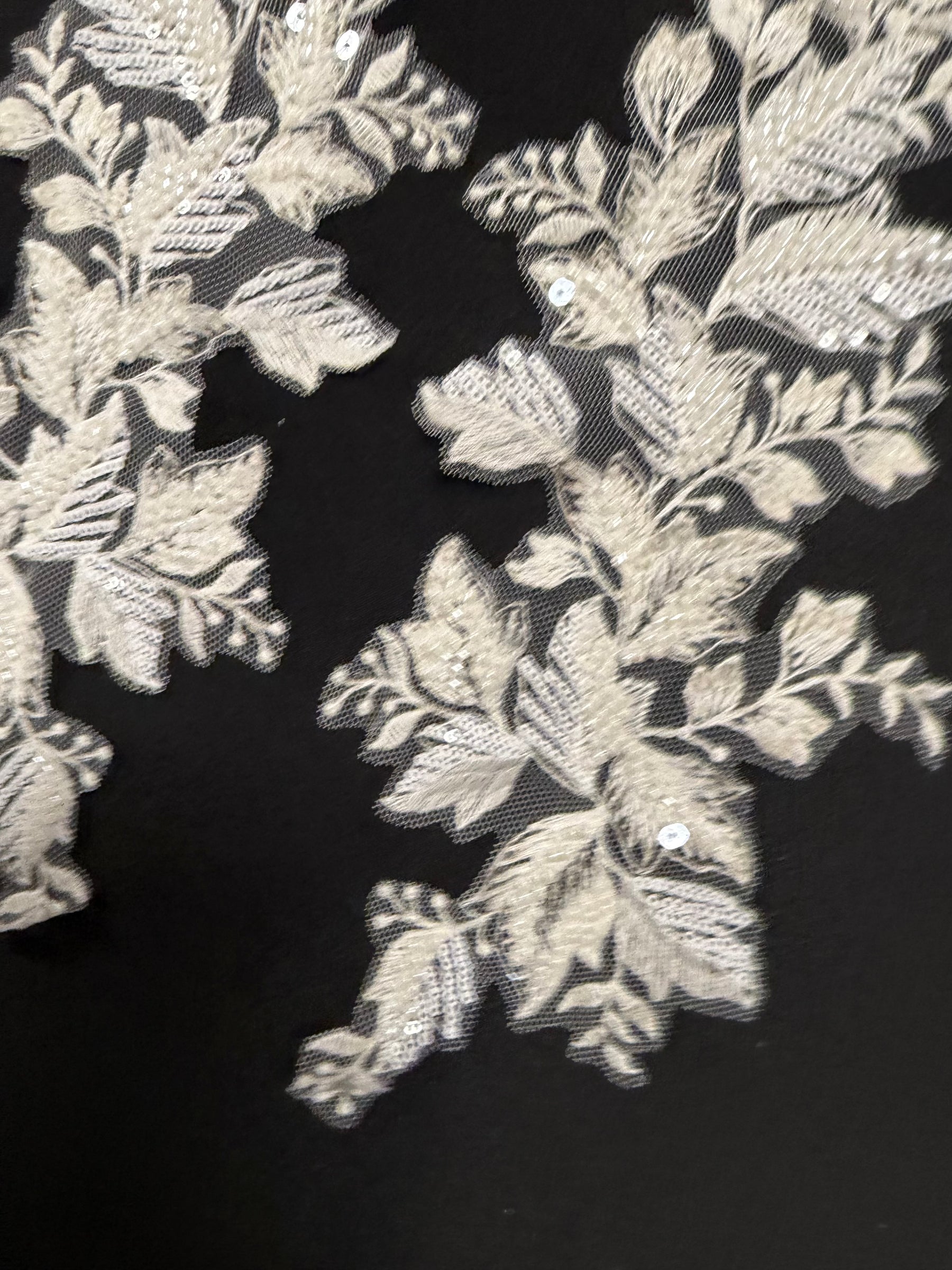 Ivory Beaded Lace Appliques - MT4009