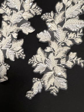 Ivory Beaded Lace Appliques - MT4009