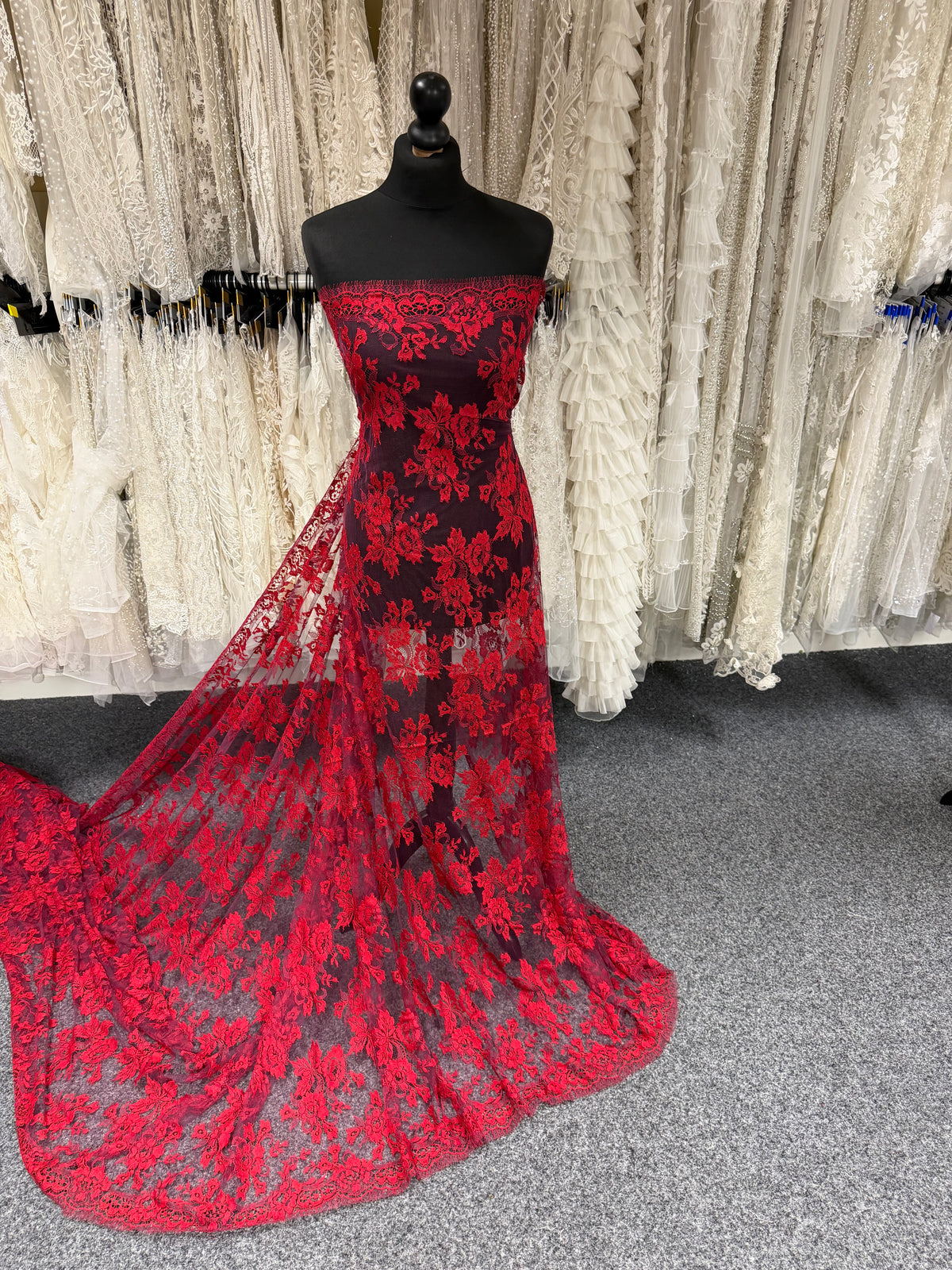 Red on Purple Chantilly Lace - P188