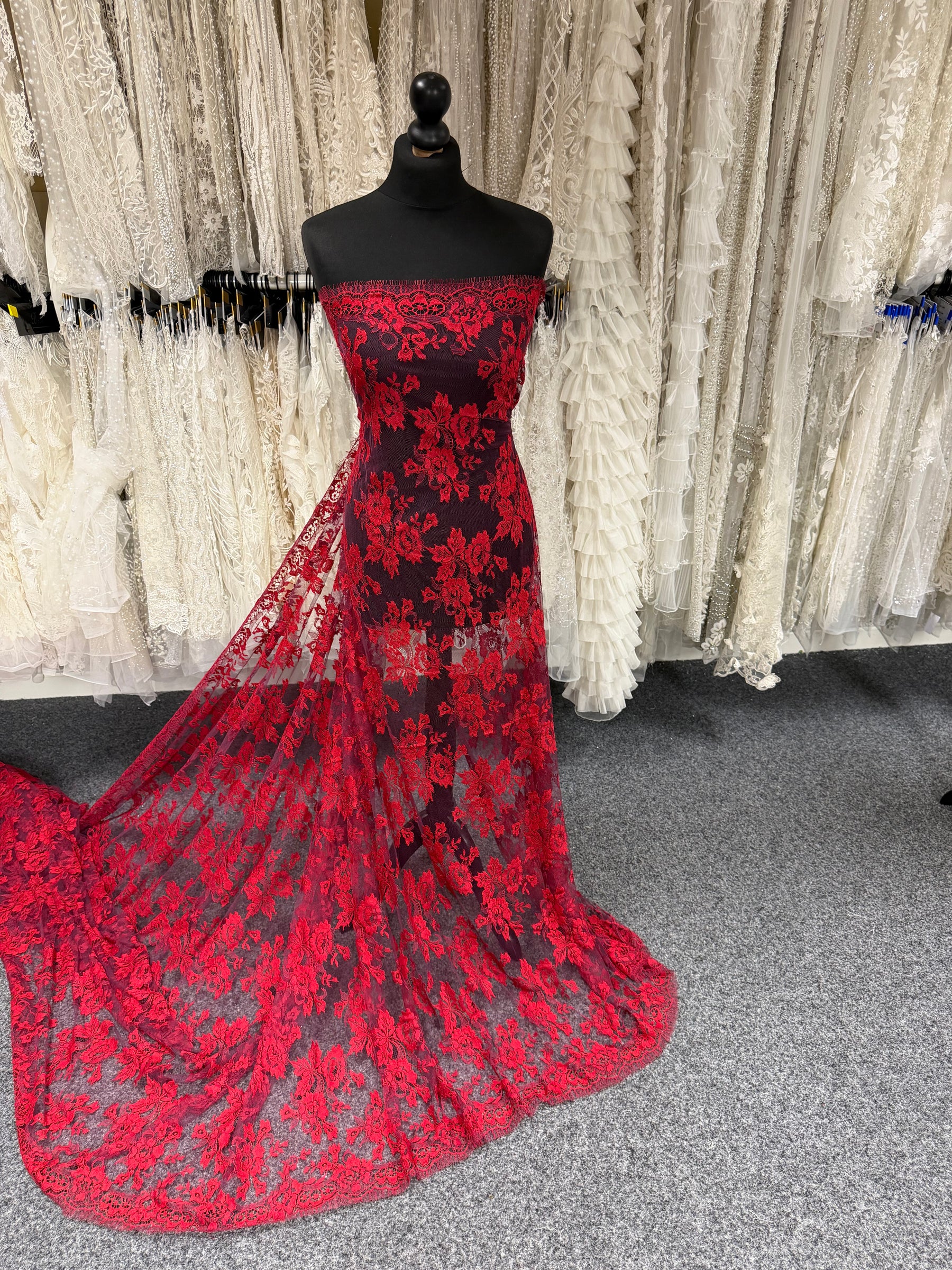 Red on Purple Chantilly Lace - P188