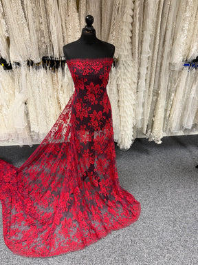 Red on Purple Chantilly Lace - P188