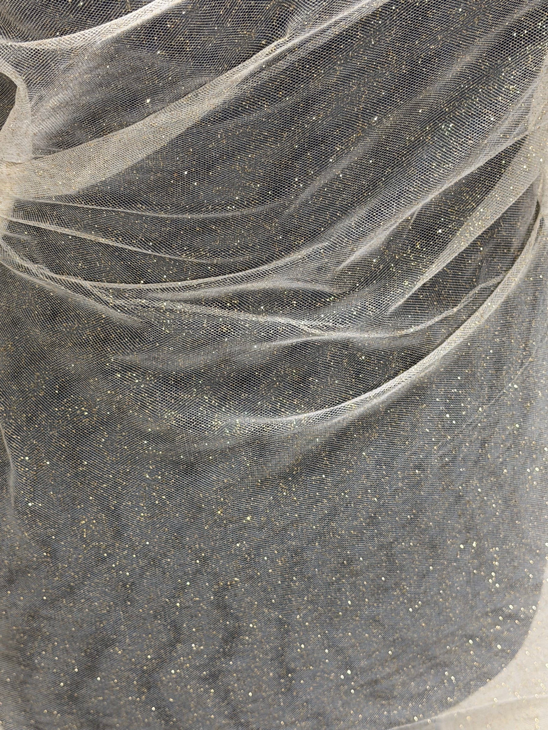 White with Gold Glitter Tulle - P15