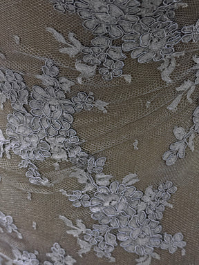Navy Corded Chantilly Lace - P237