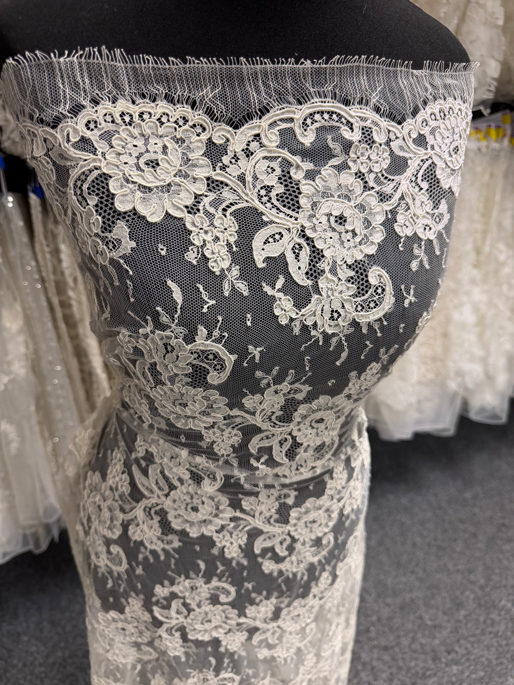 Ivory Corded Chantilly Lace - P206