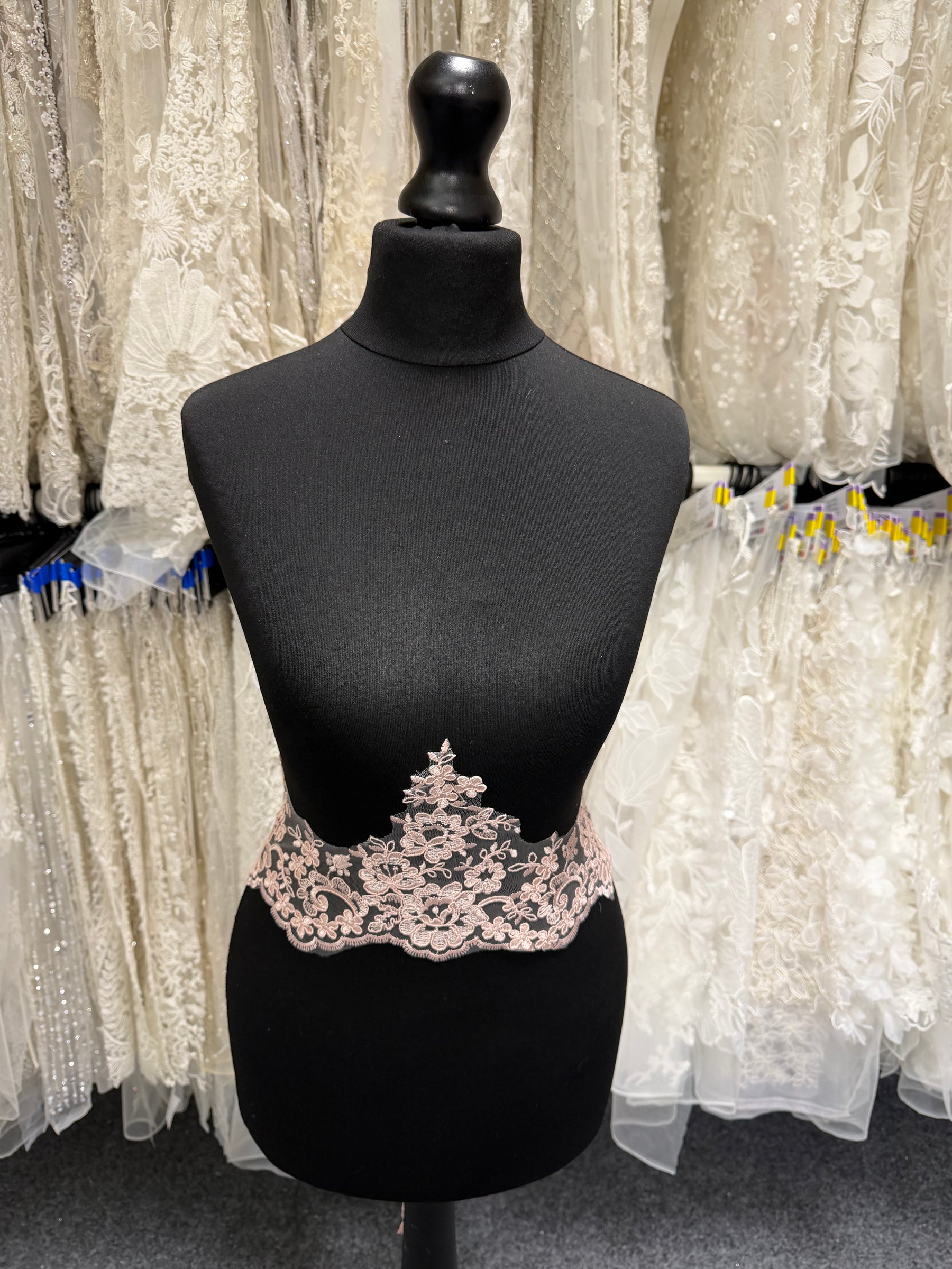 Antique Rose Corded Lace Trim - T660
