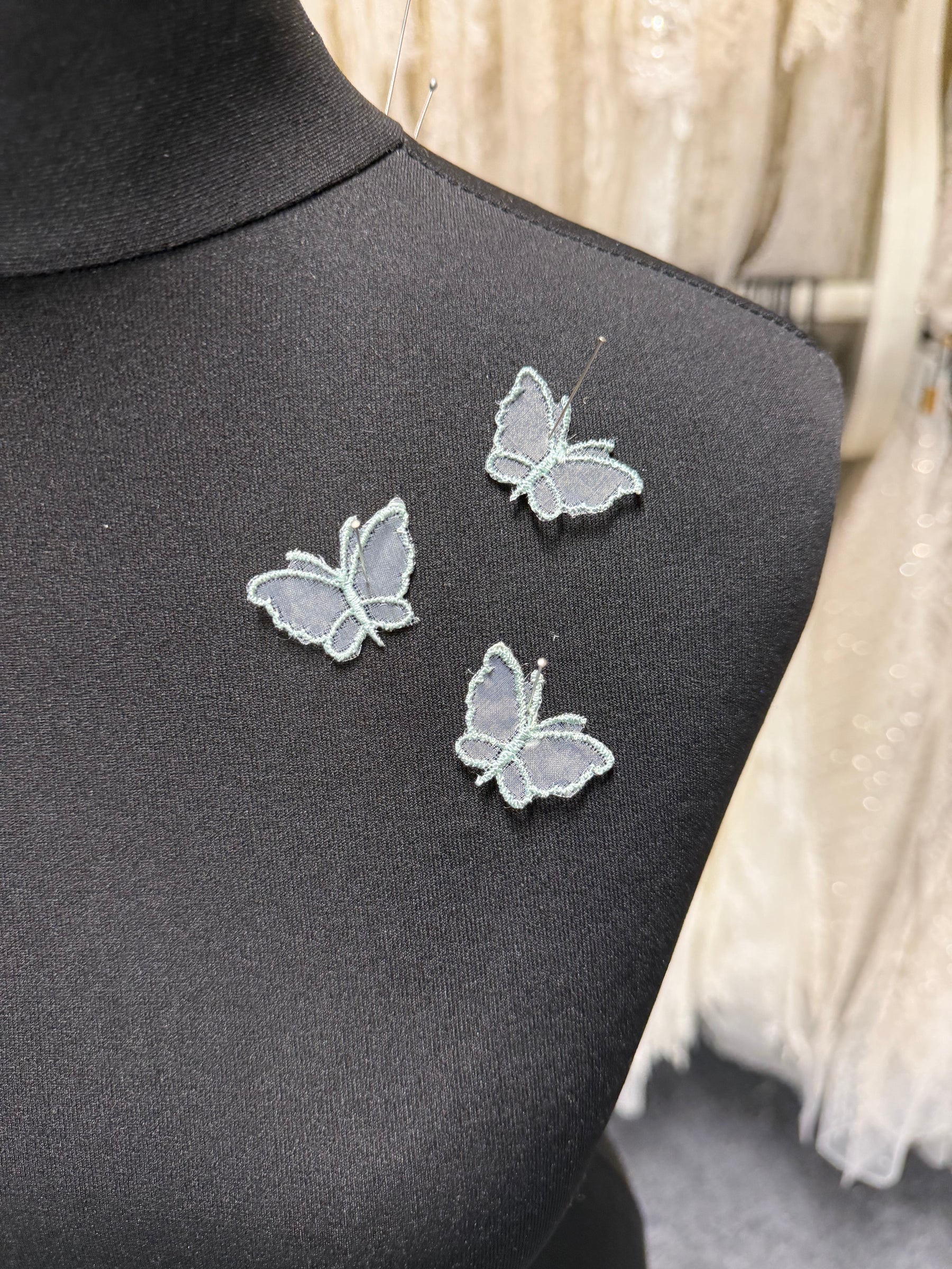 Misty Green Butterfly Applique - M1