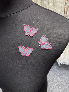 Deep Rose Butterfly Applique - M1