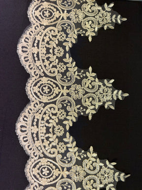 Champagne Corded Lace Trim - T623