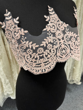 Antique Rose Corded Lace Trim - T623