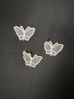 Light Rose Butterfly Applique - M1