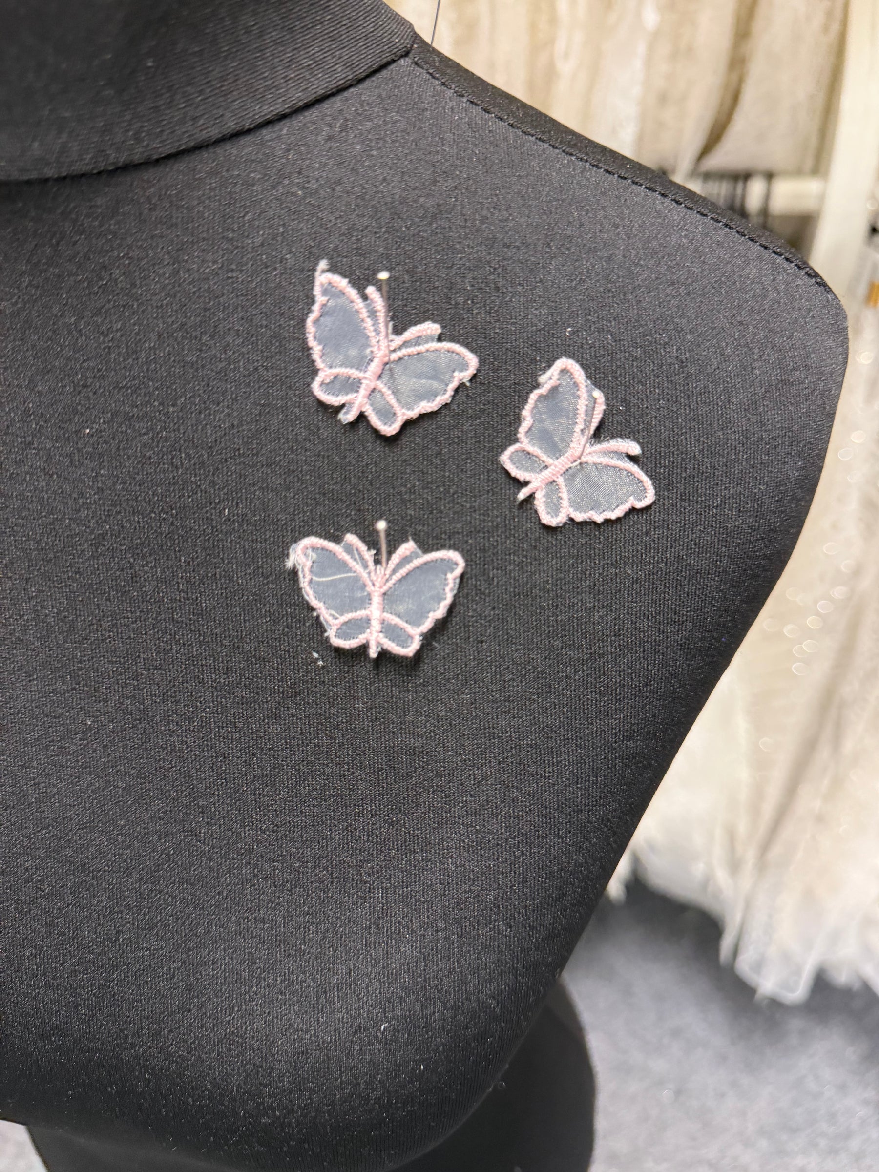 Light Rose Butterfly Applique - M1