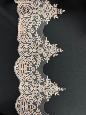 Antique Rose Corded Lace Trim - T623