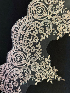 Antique Rose Corded Lace Trim - T623