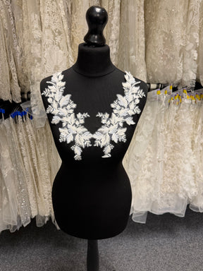 Ivory Beaded Lace Appliques - MT4009
