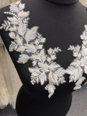 Ivory Beaded Lace Appliques - MT4009