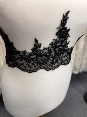 Black Corded Lace Trim - T271