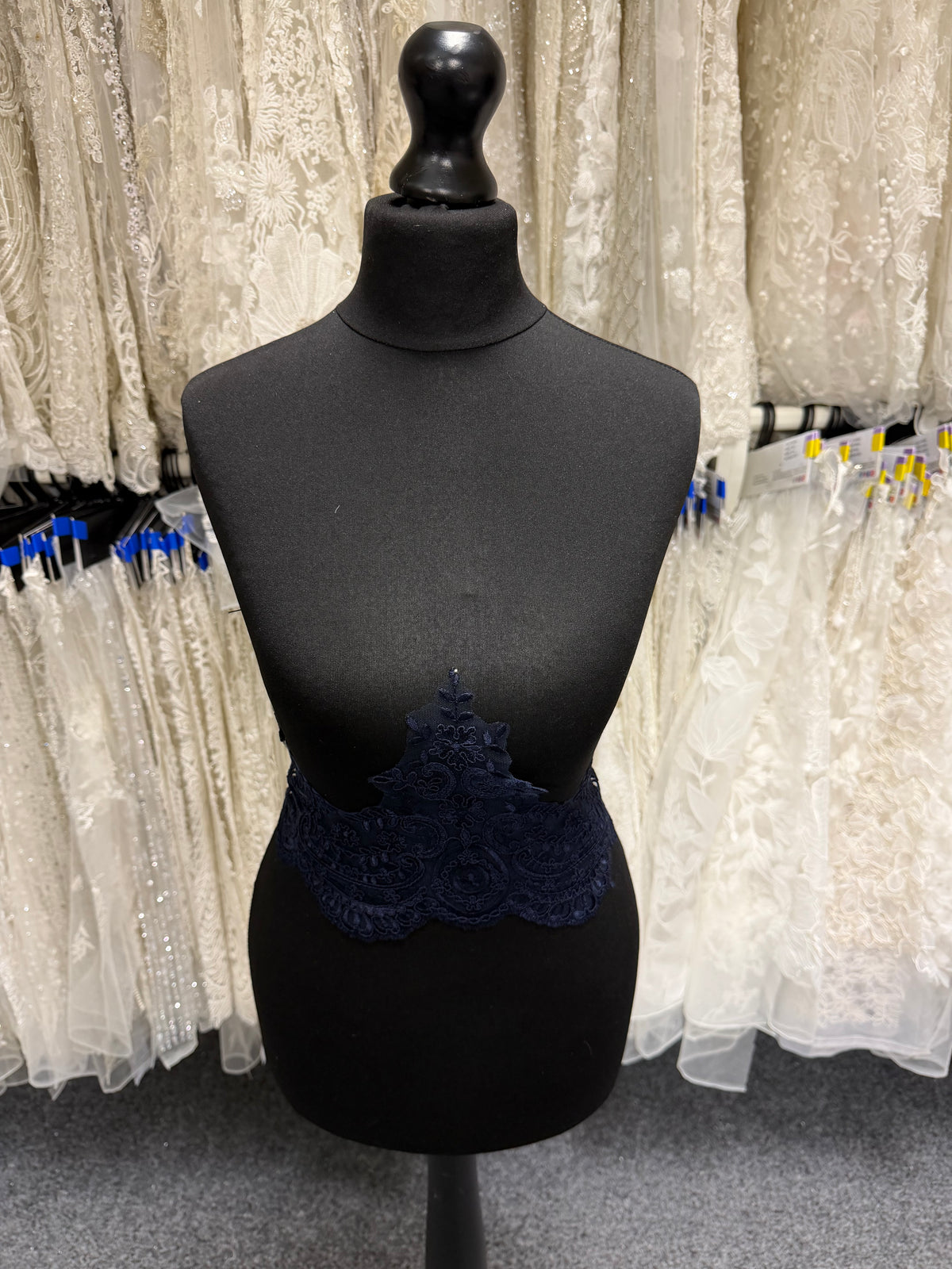 Navy Corded Lace Trim - T623