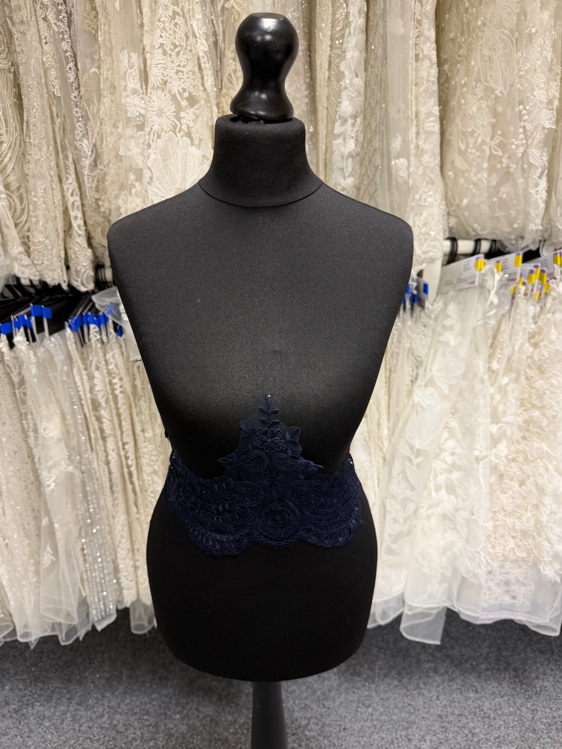 Navy Corded Lace Trim - T623