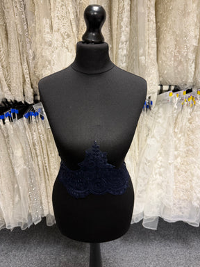 Navy Corded Lace Trim - T623