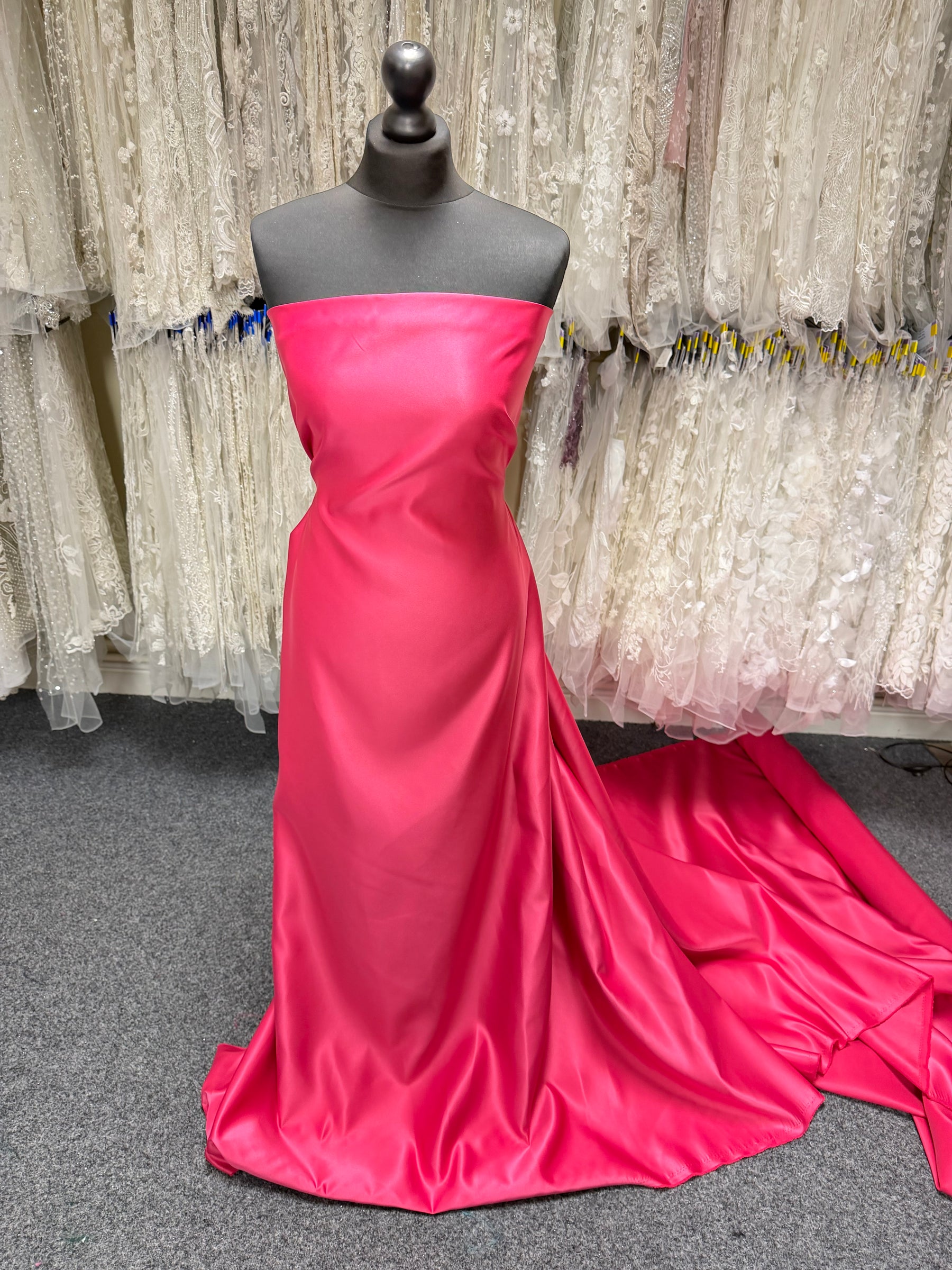 Raspberry Polyester Satin - Majestic
