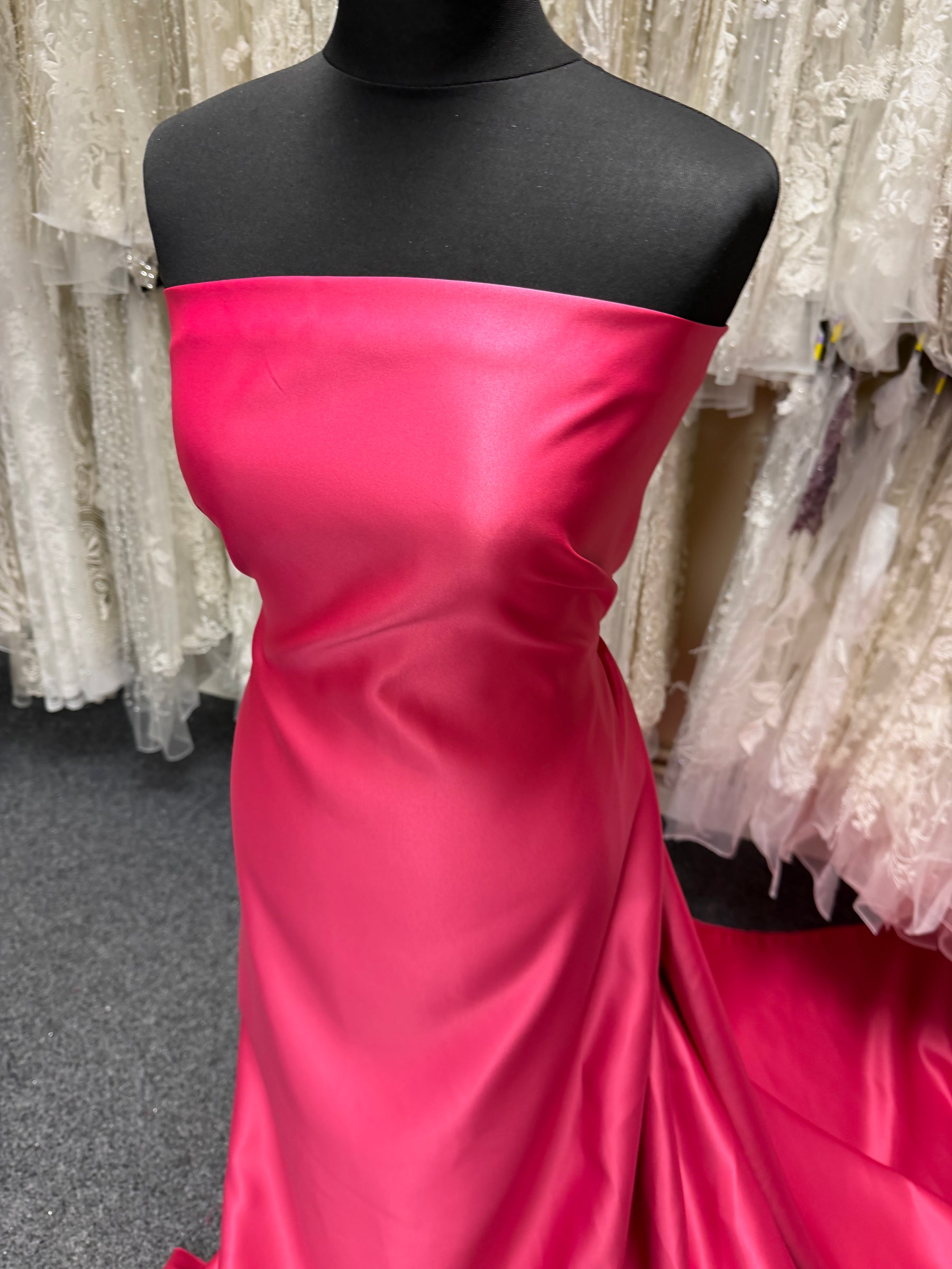 Raspberry Polyester Satin - Majestic