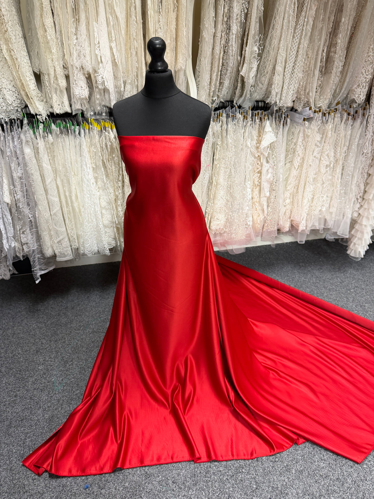 Scarlet Polyester Satin - Majestic