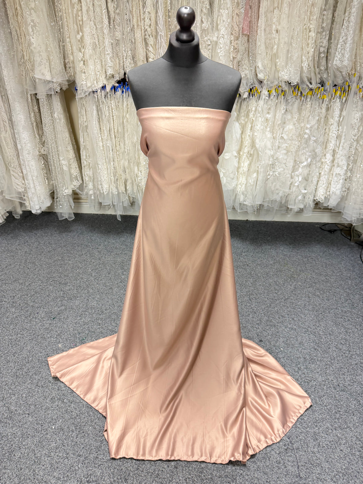 Coffee Polyester Satin - Majestic