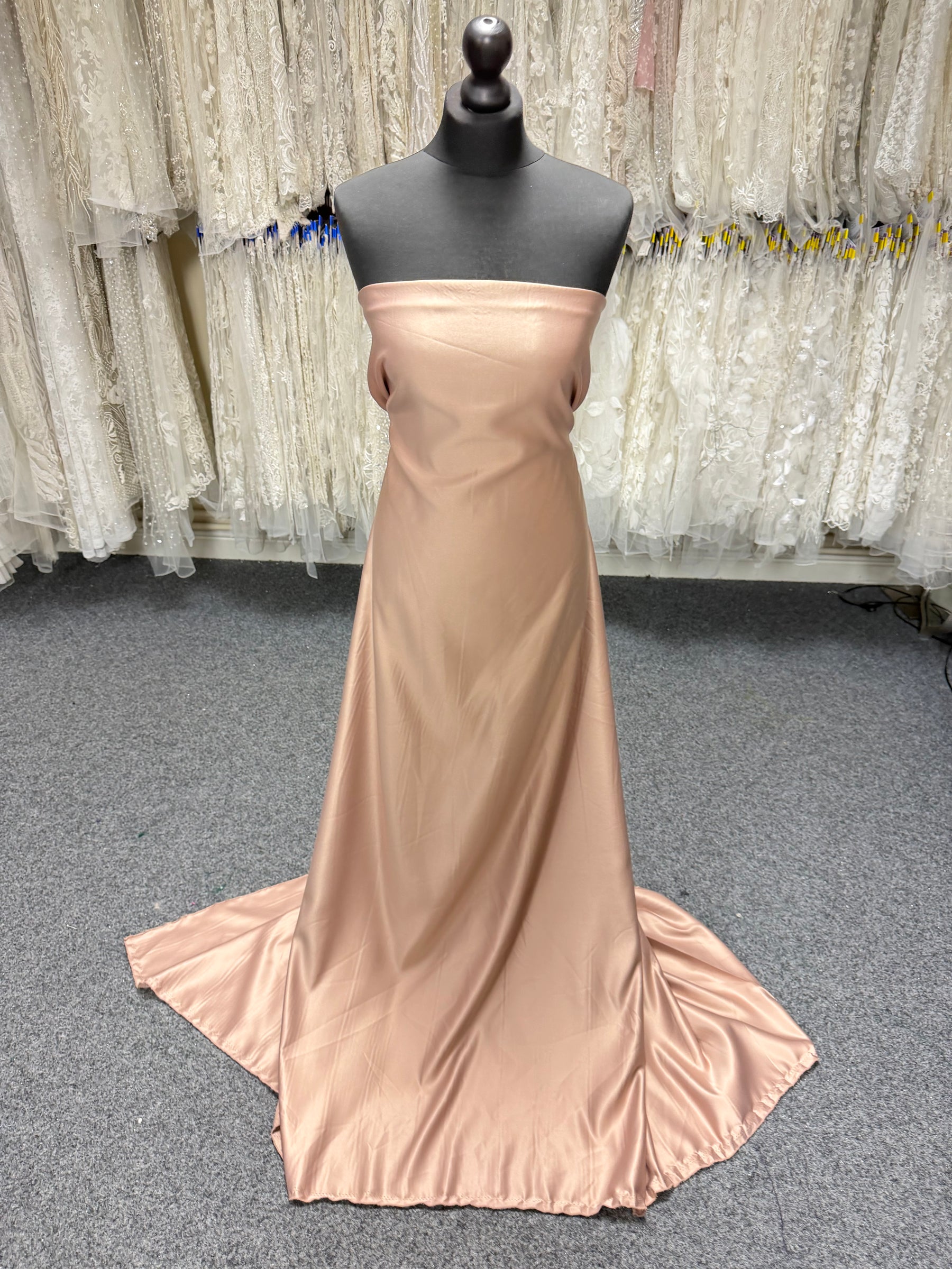 Coffee Polyester Satin - Majestic