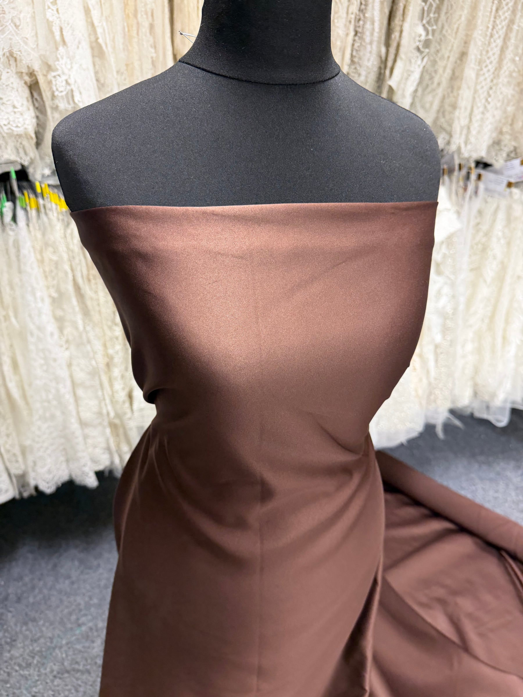 Chocolate Polyester Satin - Majestic