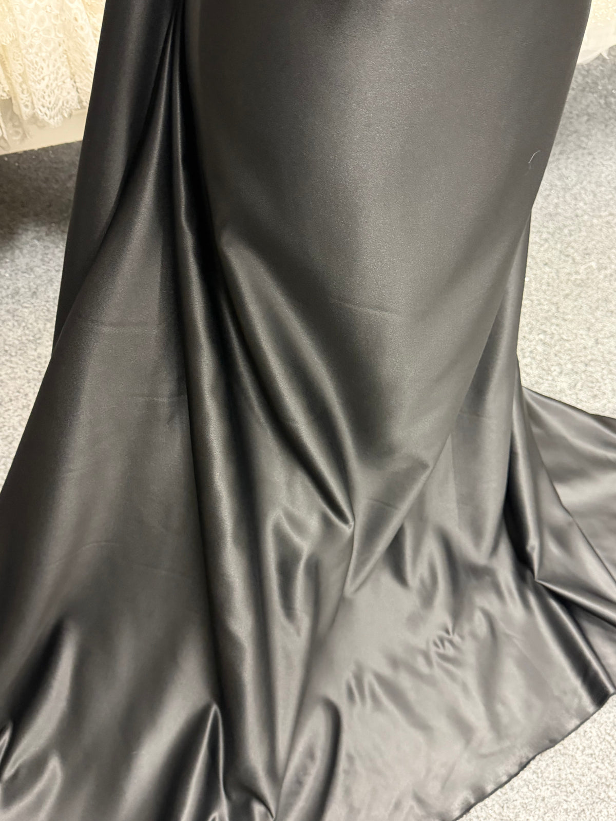 Black Polyester Satin - Majestic