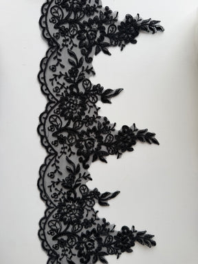 Black Corded Lace Trim - T271