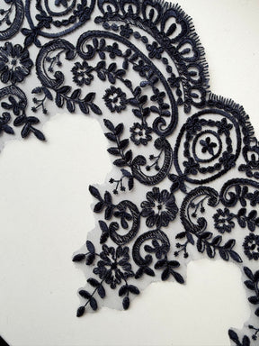 Navy Corded Lace Trim - T623