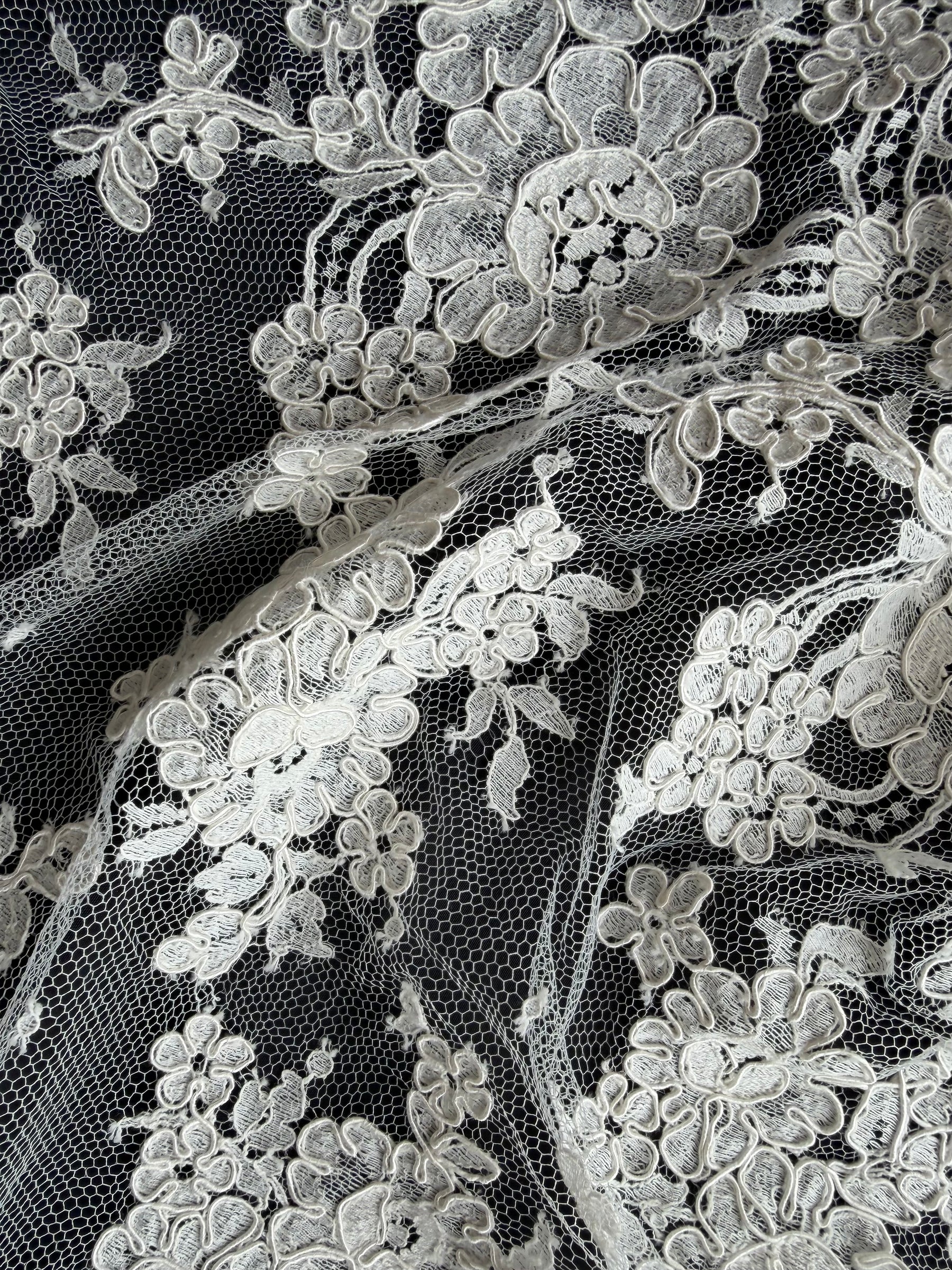 Ivory Corded Chantilly Lace - P237