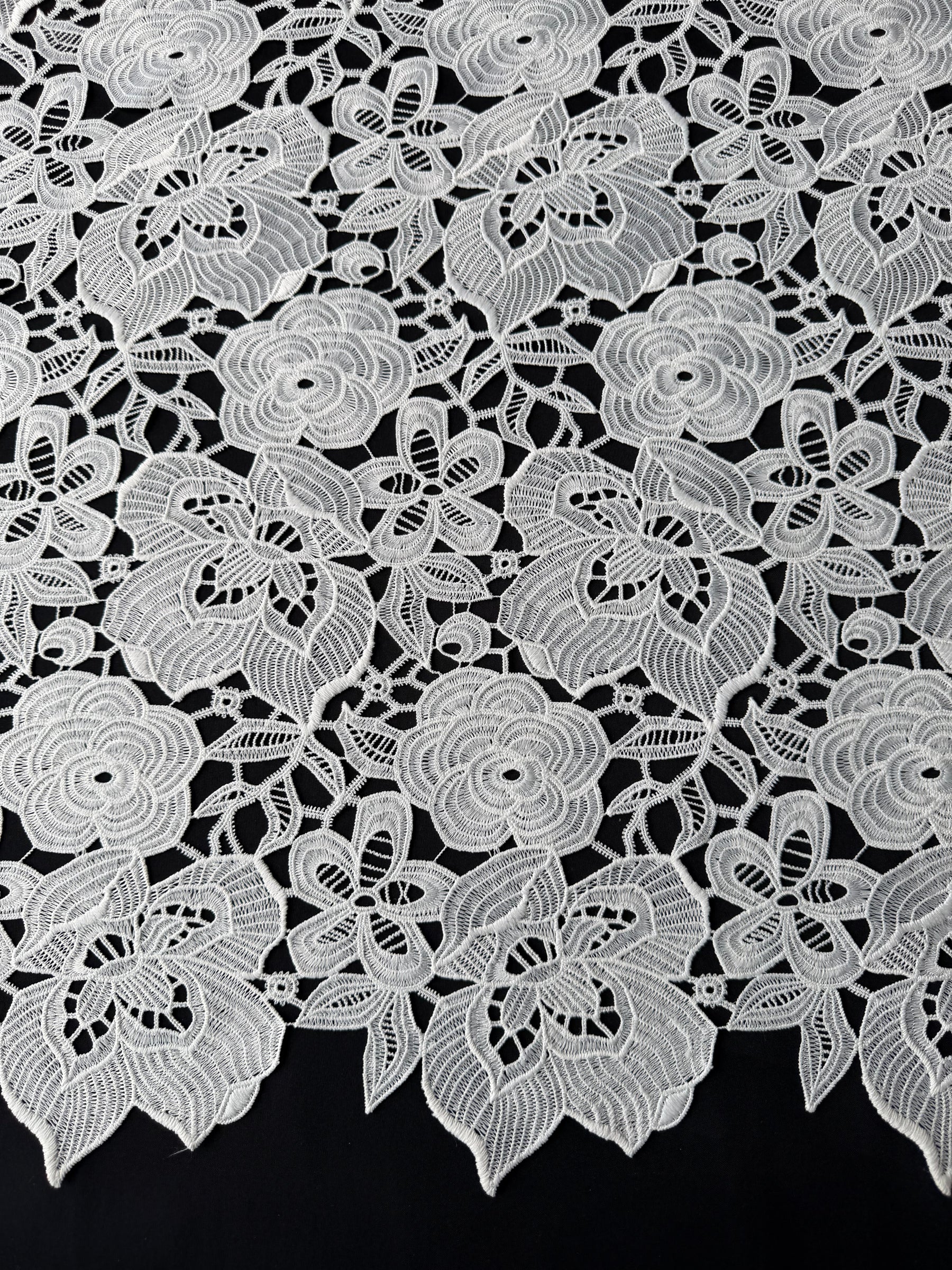 Ivory Stretch Guipure Lace - LB2015