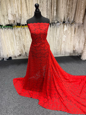 Red Floral Lace - P199