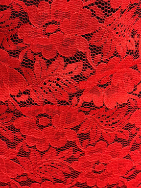 Red Floral Lace - P199