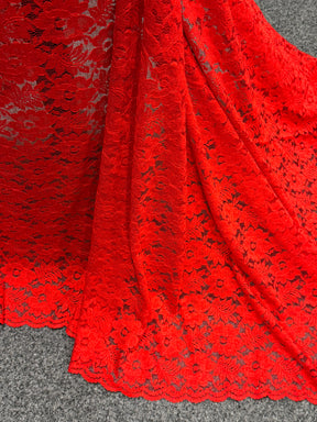 Red Floral Lace - P199
