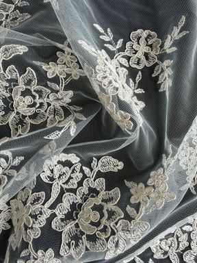 Ivory Unbeaded Corded Lace - Nightfall