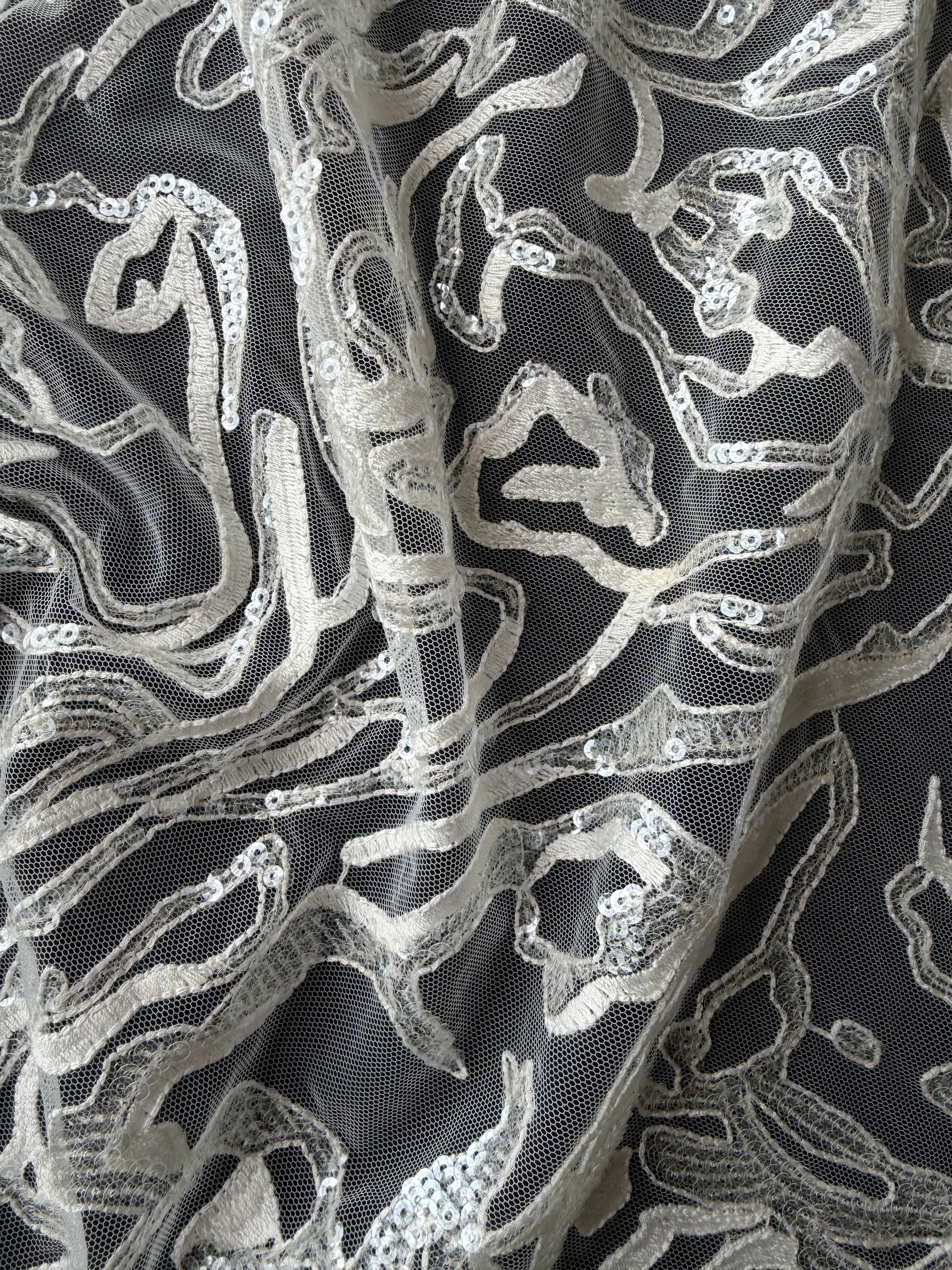 Ivory Sequin Lace - EB3012