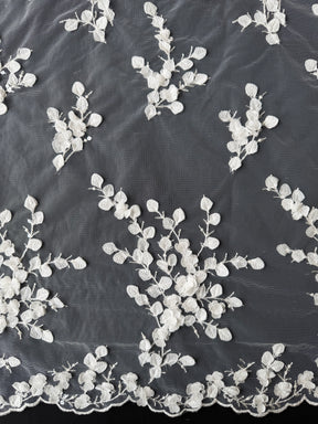Ivory Embroidered Sequin Tulle – EB3005