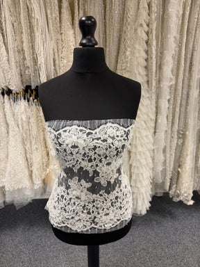Ivory Corded and Beaded French Lace - P251