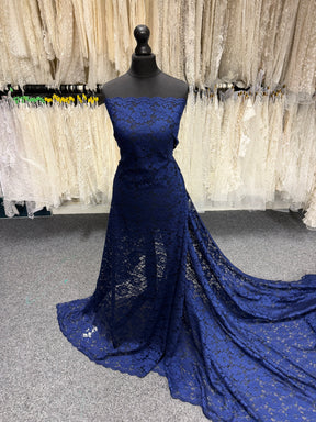 Navy Floral Lace - P199