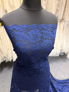Navy Floral Lace - P199