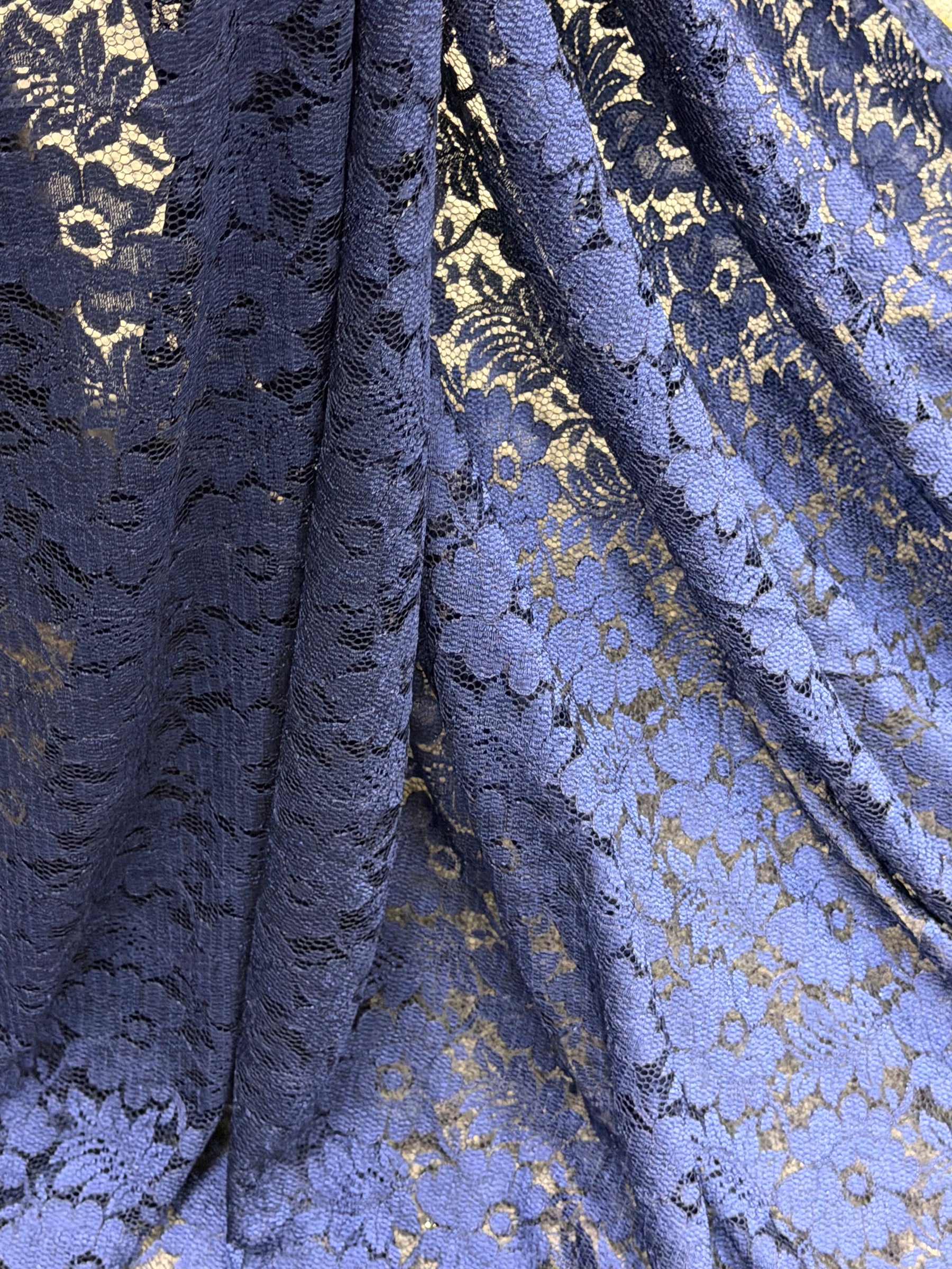 Navy Floral Lace - P199